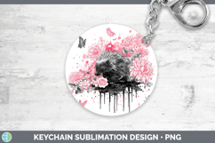 GorgeousWoodland Pink Drips Keychain design.