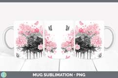 GorgeousWoodland Pink Drips Mug Wrap design.