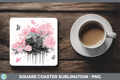 GorgeousWoodland Pink Drips Square Coaster design.