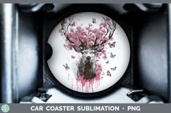 GorgeousWoodland Pink Drips Car Coaster design.