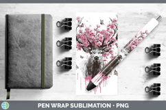 GorgeousWoodland Pink Drips Pen Wrap design.