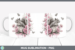 GorgeousWoodland Pink Drips Mug Wrap design.