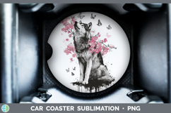 GorgeousWoodland Pink Drips Car Coaster design.