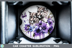 GorgeousWoodland Purple Drips Car Coaster design.