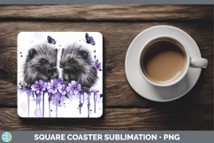 GorgeousWoodland Purple Drips Square Coaster design.