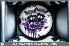 GorgeousWoodland Purple Drips Car Coaster design.