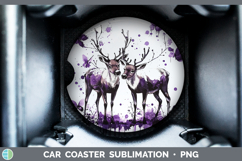 GorgeousWoodland Purple Drips Car Coaster design.