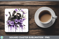 GorgeousWoodland Purple Drips Square Coaster design.