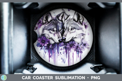 GorgeousWoodland Purple Drips Car Coaster design.