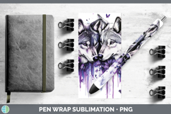 GorgeousWoodland Purple Drips Pen Wrap design.