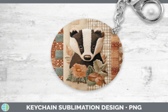 GorgeousWoodland Quilted Patchwork Keychain design.