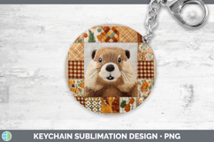 GorgeousWoodland Quilted Patchwork Keychain design.