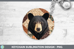 GorgeousWoodland Quilted Patchwork Keychain design.