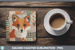 GorgeousWoodland Quilted Patchwork Square Coaster design.