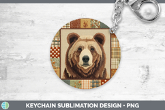 GorgeousWoodland Quilted Patchwork Keychain design.