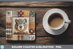 GorgeousWoodland Quilted Patchwork Square Coaster design.