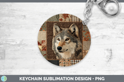 GorgeousWoodland Quilted Patchwork Keychain design.