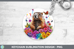 GorgeousWoodland Rainbow Splash Keychain design.