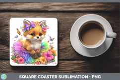 GorgeousWoodland Rainbow Summer Square Coaster design.