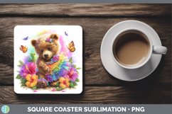 GorgeousWoodland Rainbow Summer Square Coaster design.
