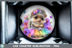 GorgeousWoodland Rainbow Summer Car Coaster design.