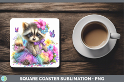 GorgeousWoodland Rainbow Summer Square Coaster design.