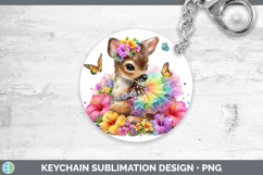 GorgeousWoodland Rainbow Summer Keychain design.
