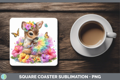 GorgeousWoodland Rainbow Summer Square Coaster design.