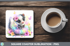 GorgeousWoodland Rainbow Summer Square Coaster design.
