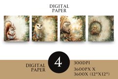 Woodland Scrapbook Square Paper Junk Journal Product Image 1