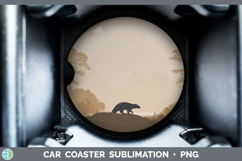GorgeousWoodland Silhouette Car Coaster design.