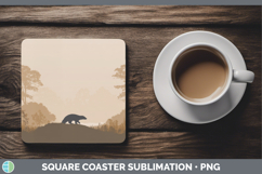 GorgeousWoodland Silhouette Square Coaster design.
