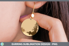GorgeousWoodland Silhouette Round Earrings design.