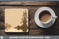 GorgeousWoodland Silhouette Square Coaster design.