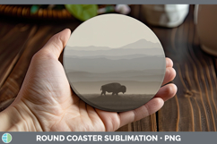 GorgeousWoodland Silhouette Round Coaster design.