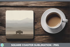 GorgeousWoodland Silhouette Square Coaster design.