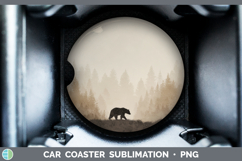 GorgeousWoodland Silhouette Car Coaster design.
