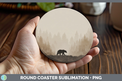 GorgeousWoodland Silhouette Round Coaster design.