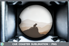 GorgeousWoodland Silhouette Car Coaster design.