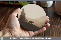 GorgeousWoodland Silhouette Round Coaster design.