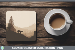 GorgeousWoodland Silhouette Square Coaster design.