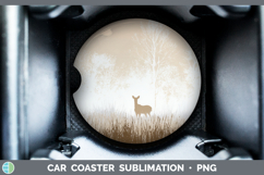 GorgeousWoodland Silhouette Car Coaster design.