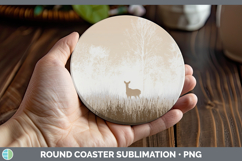 GorgeousWoodland Silhouette Round Coaster design.