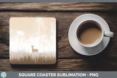 GorgeousWoodland Silhouette Square Coaster design.