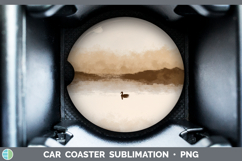 GorgeousWoodland Silhouette Car Coaster design.