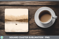 GorgeousWoodland Silhouette Square Coaster design.