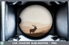 GorgeousWoodland Silhouette Car Coaster design.