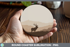GorgeousWoodland Silhouette Round Coaster design.