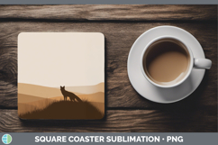 GorgeousWoodland Silhouette Square Coaster design.