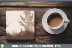 GorgeousWoodland Silhouette Square Coaster design.